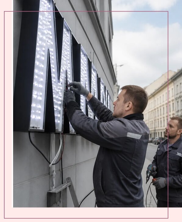 Изготовление и монтаж светодиодных LED вывесок в Светлограде