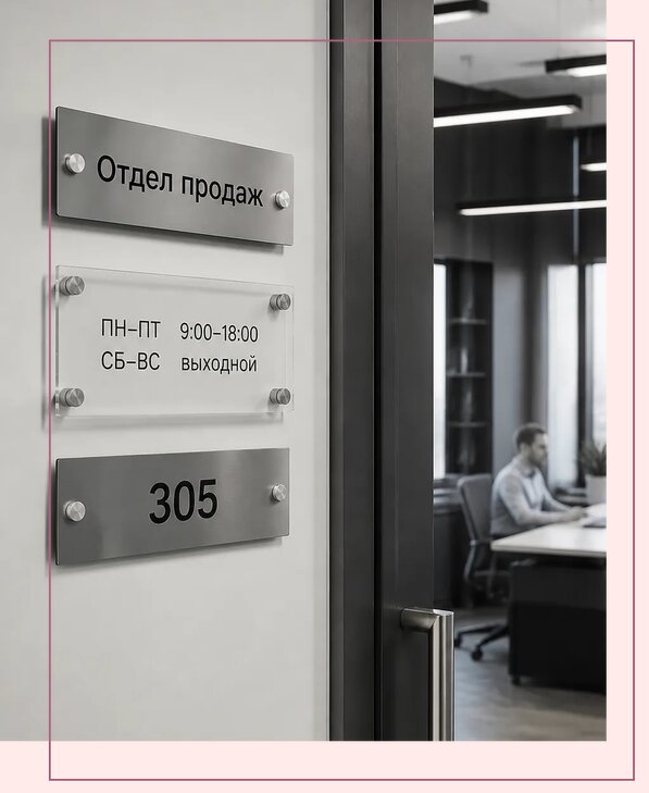 Офисные таблички на дверь в Светлограде по цене от 4977 р. | Аванза-Свт